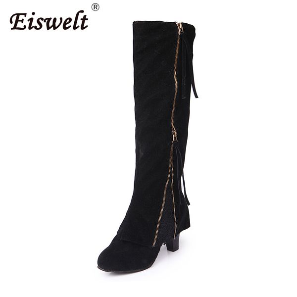 eiswelt women's boots fringed lace shoes ladies autumn winter high-heeled thick with solid casual fashion high women boots, Black
eiswelt women's boots fringed lace shoes ladies autumn winter high-heeled thick with solid casual fashion high women boots, Black