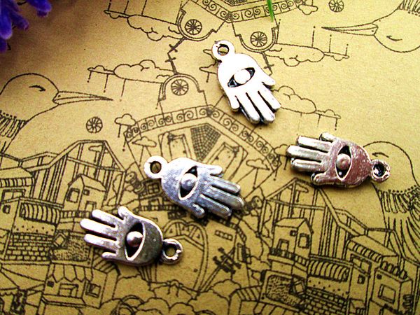 90pcs- antique tibetan silver hamsa hand charms pendants, 2 sided charm jewelry making 16x7mm, Bronze;silver
90pcs- antique tibetan silver hamsa hand charms pendants, 2 sided charm jewelry making 16x7mm, Bronze;silver