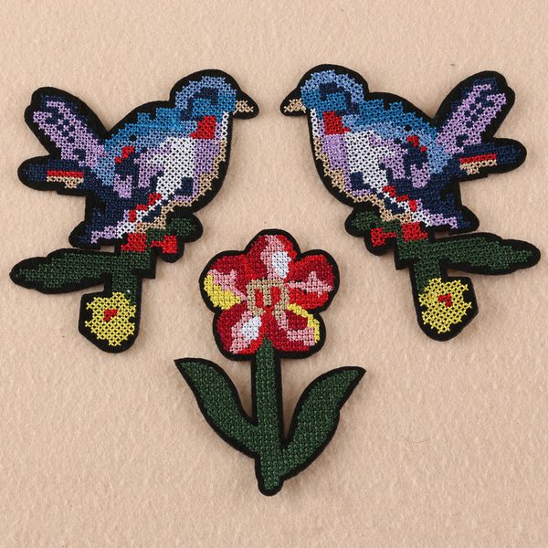 7.2cm*11.8cm embroidered iron on patches delicate beauty cross-stitch birds badges design diy cloth bag accessories, Black
7.2cm*11.8cm embroidered iron on patches delicate beauty cross-stitch birds badges design diy cloth bag accessories, Black
