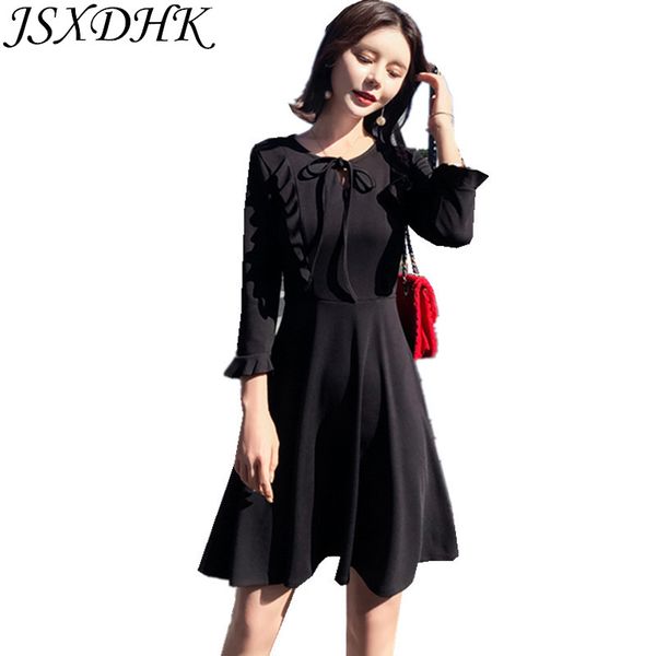 jsxdhk new autumn women ball gwon dress 2018 fashion black wrist sleeve ruffles casual slim bow high waist party dress s-xxl, White;black
jsxdhk new autumn women ball gwon dress 2018 fashion black wrist sleeve ruffles casual slim bow high waist party dress s-xxl, White;black