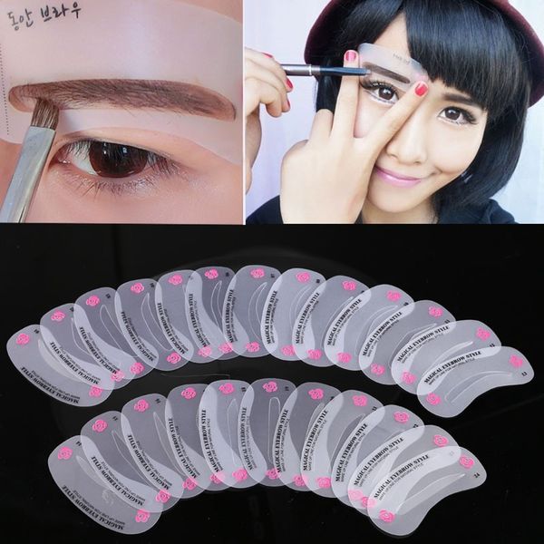 24 pcs reusable eyebrow stencil set eye brow diy drawing guide shaping grooming template card easy makeup beauty kit h7j
24 pcs reusable eyebrow stencil set eye brow diy drawing guide shaping grooming template card easy makeup beauty kit h7j