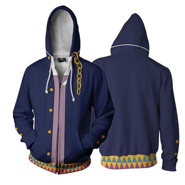 3d printed hoodie anime jojo's bizarre adventure cosplay costumes zip up hooded outwear warm jacket sweatshirt streatwear coat, Black
3d printed hoodie anime jojo's bizarre adventure cosplay costumes zip up hooded outwear warm jacket sweatshirt streatwear coat, Black