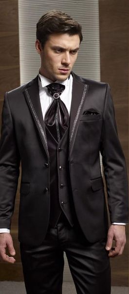 groom wear black groomsmen two buttons groom tuxedos notch lapel men suits wedding/prom/dinner man blazer(jacket+pants+tie+vest), Black;gray
groom wear black groomsmen two buttons groom tuxedos notch lapel men suits wedding/prom/dinner man blazer(jacket+pants+tie+vest), Black;gray