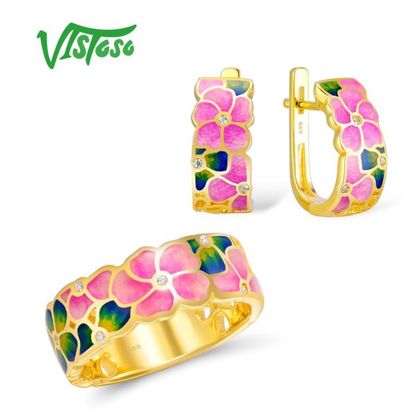 vistoso jewelry set handmade colorful enamel white cz stone flower ring earrings 925 sterling silver women fashion jewelry set, Black
vistoso jewelry set handmade colorful enamel white cz stone flower ring earrings 925 sterling silver women fashion jewelry set, Black