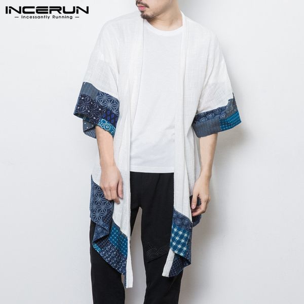 incerun men outerwear cardigan 3/4 sleeve vintage cotton long cape cloak irregular hem chinese style kimono men trench coat 5xl, Tan;black
incerun men outerwear cardigan 3/4 sleeve vintage cotton long cape cloak irregular hem chinese style kimono men trench coat 5xl, Tan;black