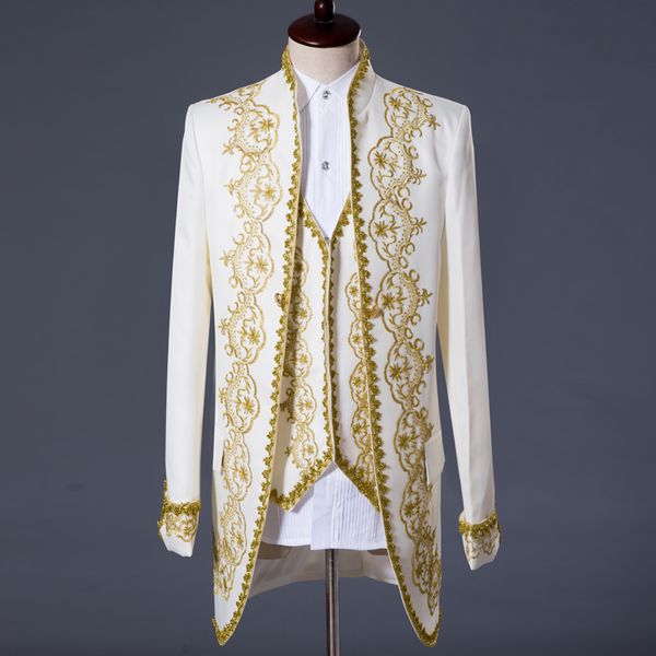 royal mens period suit medieval renaissance stage performance men suits costumes, White;black
royal mens period suit medieval renaissance stage performance men suits costumes, White;black