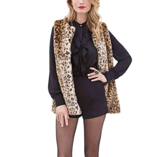 warm faux fur vests women leopard print covered button gilet sleeveless coat jacket autumn winter clothes, Black;white
warm faux fur vests women leopard print covered button gilet sleeveless coat jacket autumn winter clothes, Black;white