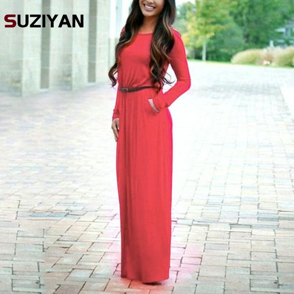 long dress o-neck long sleeve autumn belt maxim sashes pocket loose maxi dress plus size women casual party dresses, Black;gray
long dress o-neck long sleeve autumn belt maxim sashes pocket loose maxi dress plus size women casual party dresses, Black;gray