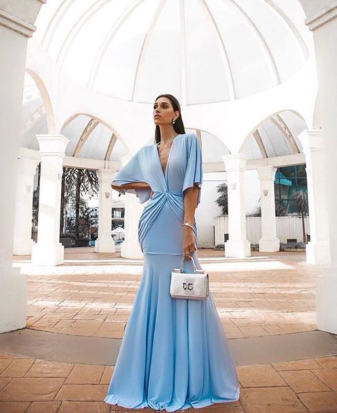blue spandex mermaid formal evening dresses deep v neck long evening gowns pleats evening party dresses abito cerimonia donna sera, Black;red
blue spandex mermaid formal evening dresses deep v neck long evening gowns pleats evening party dresses abito cerimonia donna sera, Black;red