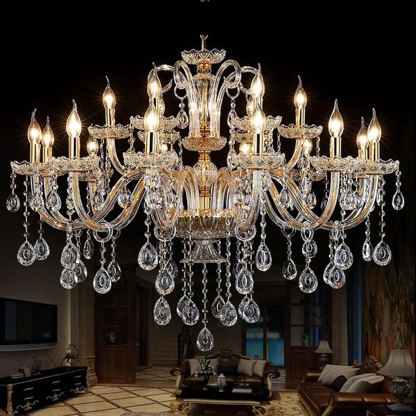 Modern Crystal Chandeliers Home Lighting Lustres De Cristal Decoration Luxury Candle Chandelier Pendants Living Room Indoor Lamp