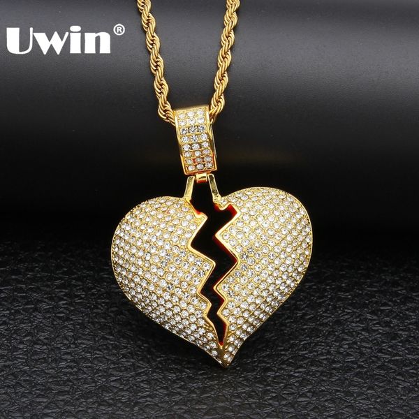 uwin new fashion hiphop broke heart necklace&pendant for men women full iced out rhinestones jewelry gifts wholesale, Silver
uwin new fashion hiphop broke heart necklace&pendant for men women full iced out rhinestones jewelry gifts wholesale, Silver