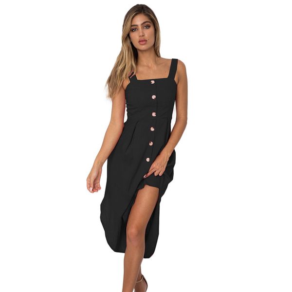 muqgew fashion 2018 new arrival women casual dress womens holiday irregular dress ladies summer beach buttons party, White;black
muqgew fashion 2018 new arrival women casual dress womens holiday irregular dress ladies summer beach buttons party, White;black