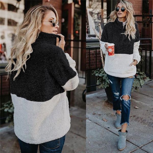 women plaid long sleeve 1/4 zipper sherpa sweatshirt stand collar warm fleece sweatshirt pullover jacket outwear sweatshirt winter coat, Black
women plaid long sleeve 1/4 zipper sherpa sweatshirt stand collar warm fleece sweatshirt pullover jacket outwear sweatshirt winter coat, Black