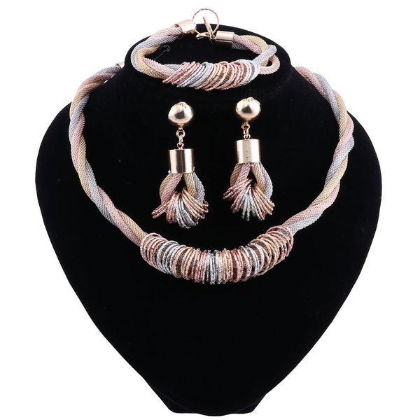 new luxury dubai jewelry sets multicolor nigerian wedding jewelry set for women necklace costume fashion jewellery, Black
new luxury dubai jewelry sets multicolor nigerian wedding jewelry set for women necklace costume fashion jewellery, Black