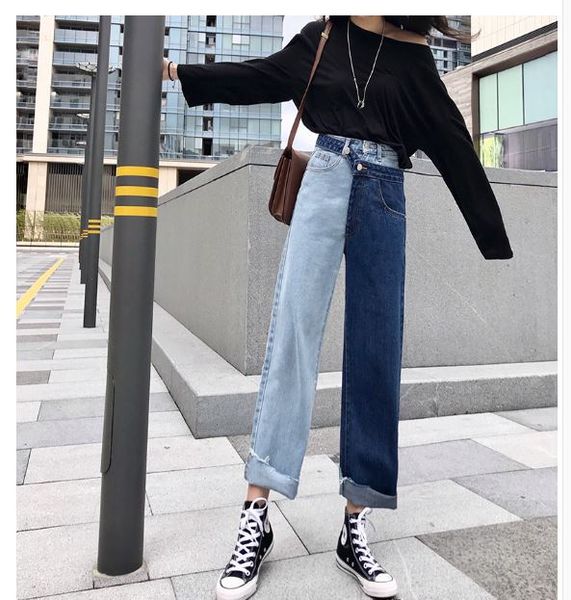 summer jeans women false two straight wide leg jeans women 2018 new female loose nine pants loose denim trousers sml, Blue
summer jeans women false two straight wide leg jeans women 2018 new female loose nine pants loose denim trousers sml, Blue