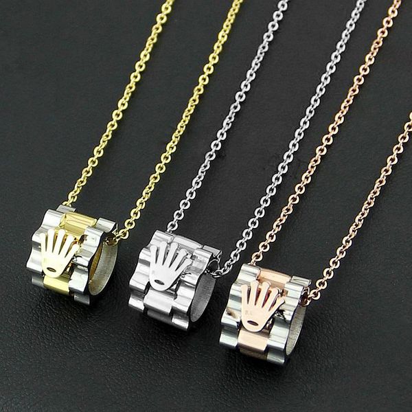 316L титана стали мода горячие старинные кулон любителей ожерелье 18K золото Леди юв