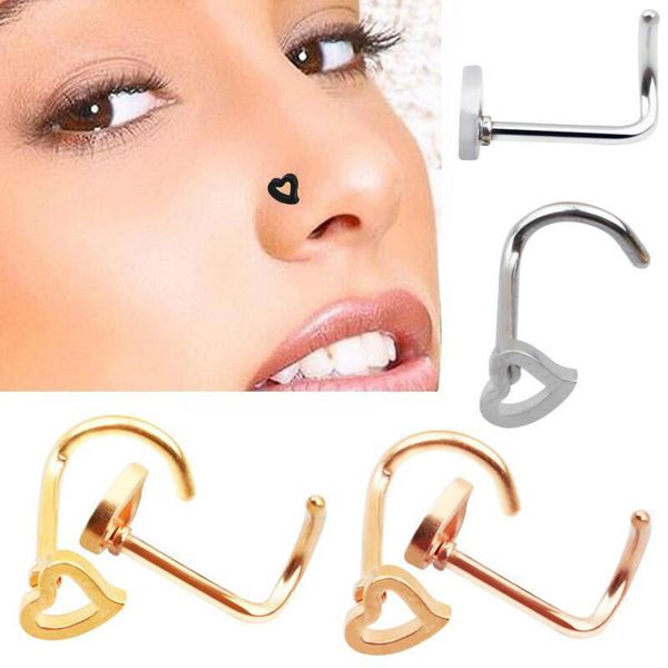 fashion punk stainless steel love nose ring nostril hoop women accessories jewelry, Silver
fashion punk stainless steel love nose ring nostril hoop women accessories jewelry, Silver