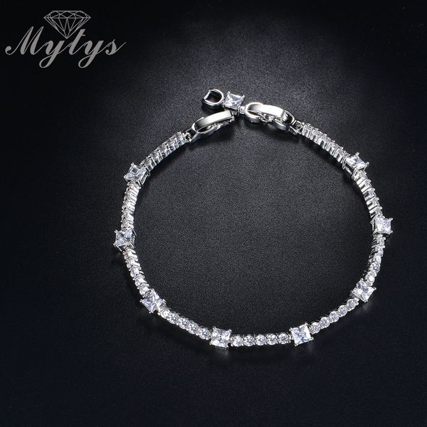 mytys silver color high level zircon tennis bracelets for women crystal chain bracelet fashion jewelry wedding bridal gift b1062, Black
mytys silver color high level zircon tennis bracelets for women crystal chain bracelet fashion jewelry wedding bridal gift b1062, Black