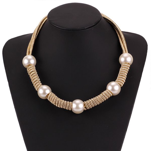 2018 new european fashion simple pearl necklaces women rope knitted collars gold silver choker necklace jewelry dropshipping, Golden;silver
2018 new european fashion simple pearl necklaces women rope knitted collars gold silver choker necklace jewelry dropshipping, Golden;silver