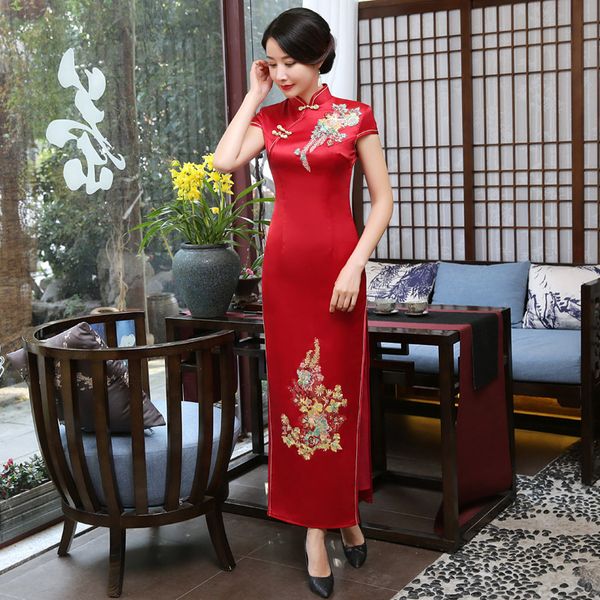 fashion 2018 moedern cheongsam long qipao red traditional chinese style spring dress evening dresses oriental collars
fashion 2018 moedern cheongsam long qipao red traditional chinese style spring dress evening dresses oriental collars