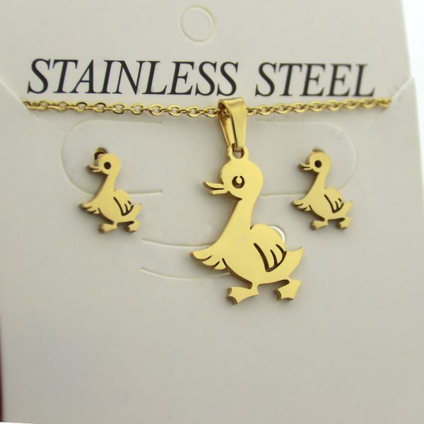 1 set stainless steel jewelry set little cartoon duck necklace earrings jewellry sets for cute women kids girls festival gifts, Silver
1 set stainless steel jewelry set little cartoon duck necklace earrings jewellry sets for cute women kids girls festival gifts, Silver