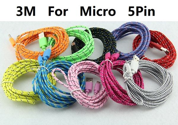 3m 10ft colorful new fabric nylon braided micro 5pin usb cable for samsung for blackberry for samsung htc cloth braided cable
3m 10ft colorful new fabric nylon braided micro 5pin usb cable for samsung for blackberry for samsung htc cloth braided cable