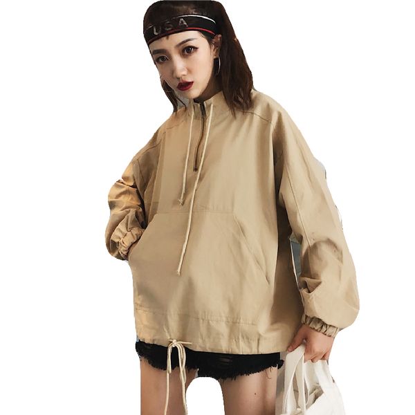 women clothes casual loose pullovers long sleeve zipper jacket korean version solid color pocket coats fashion oversized, Black;brown
women clothes casual loose pullovers long sleeve zipper jacket korean version solid color pocket coats fashion oversized, Black;brown
