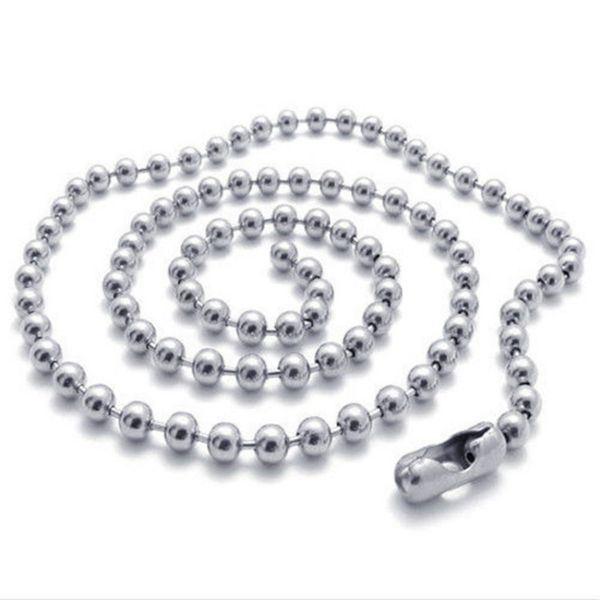beads necklaces jewelry 2.4mm stainless steel beaded chain necklaces for women and men 925 silver chains
beads necklaces jewelry 2.4mm stainless steel beaded chain necklaces for women and men 925 silver chains