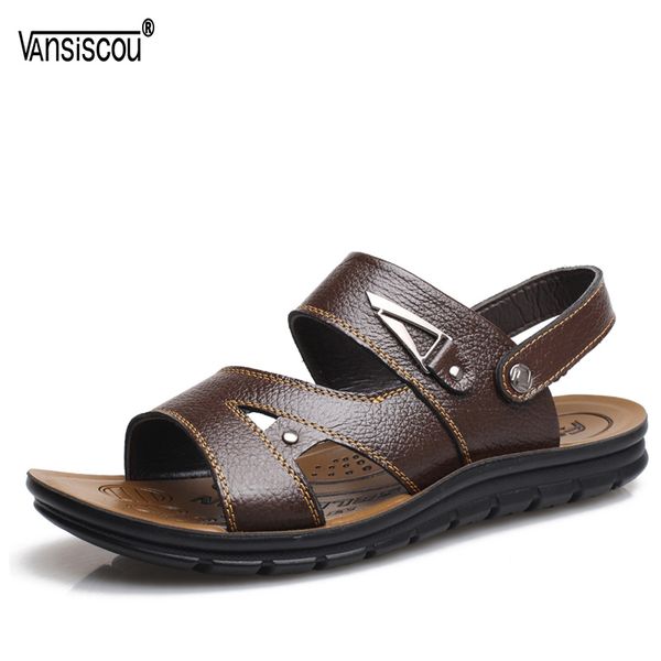 vansiscou new summer men genuine leather sandals breathable soft flats slipper male anti-skid comfy open toe outdoor beach shoes, Black
vansiscou new summer men genuine leather sandals breathable soft flats slipper male anti-skid comfy open toe outdoor beach shoes, Black