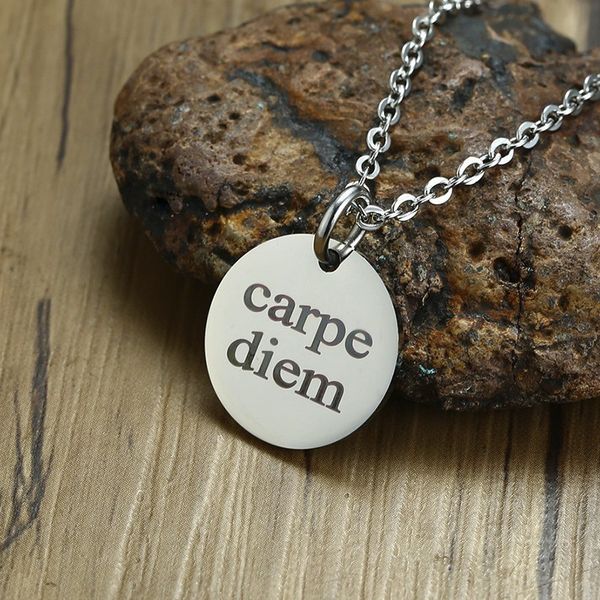 carpe diem disc pendant necklace for men stainless steel silver tone necklaces latin seize the day seize the night male jewelry
carpe diem disc pendant necklace for men stainless steel silver tone necklaces latin seize the day seize the night male jewelry