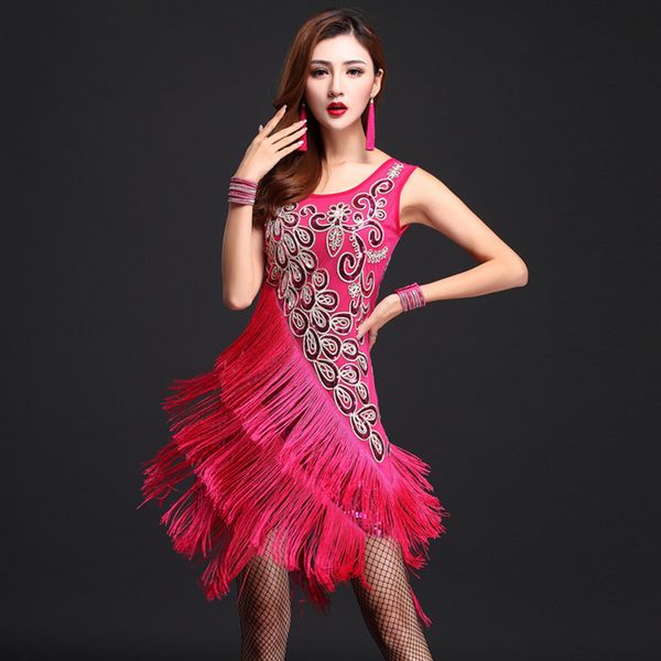 latin dance dress women samba salsa tango dance dress flapper d0050 with sequins flowers tassels 3 colors, Black;red
latin dance dress women samba salsa tango dance dress flapper d0050 with sequins flowers tassels 3 colors, Black;red