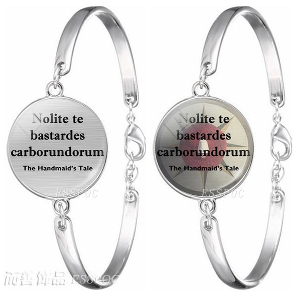 designer nolite te bastardes carborundorum the handmaid's tale quote silver metal bracelet glass cabochon dome jewelry fashion women gi, Golden;silver
designer nolite te bastardes carborundorum the handmaid's tale quote silver metal bracelet glass cabochon dome jewelry fashion women gi, Golden;silver