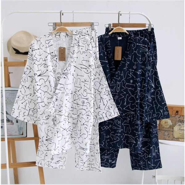 Spring Japanese Mens Pajamas Cotton and Gauze Home Clothes for Men Men's Underwear Men's Sleepwear New
Spring Japanese Mens Pajamas Cotton and Gauze Home Clothes for Men Men's Underwear Men's Sleepwear New
