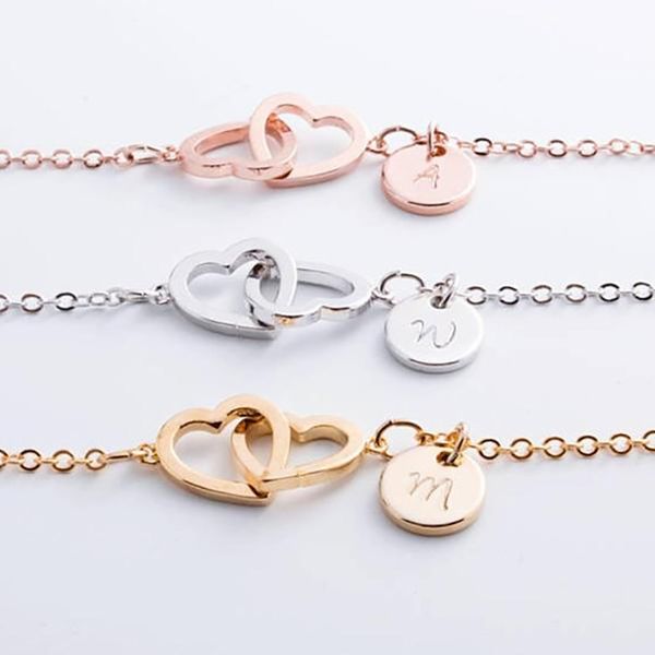 senfai new arrival bracelets romantic double heart with letter coins disc bracelet bangle for women men fashion jewelry, Black
senfai new arrival bracelets romantic double heart with letter coins disc bracelet bangle for women men fashion jewelry, Black