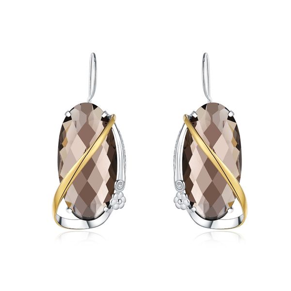 retro elegant smoky quatrz drop earrings for women new fashion crystal cutting 925 sterling silver earrings fine jewels, Golden;silver
retro elegant smoky quatrz drop earrings for women new fashion crystal cutting 925 sterling silver earrings fine jewels, Golden;silver