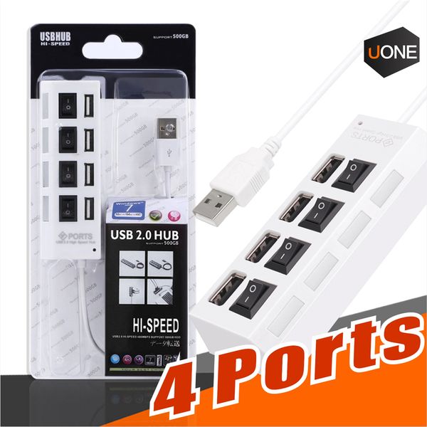 4 ports hub usb ports hi-speed usb2.0 480mbps on/off switch portable usb splitter compatible with usb 1.1/1.0 with package