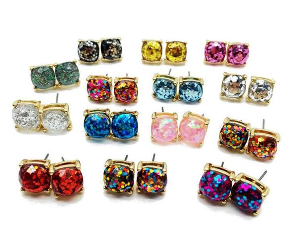 2pcs=1pair square glitter sweet earring stud for party cute earring elegant earring r167, Golden;silver
2pcs=1pair square glitter sweet earring stud for party cute earring elegant earring r167, Golden;silver