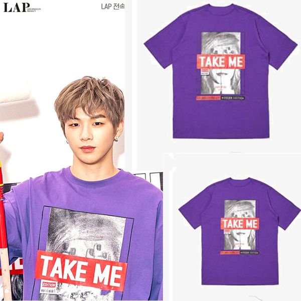 wanna one ins men short-sleeved purple t-shirt female summer harajuku women round neck tees, White;black
wanna one ins men short-sleeved purple t-shirt female summer harajuku women round neck tees, White;black