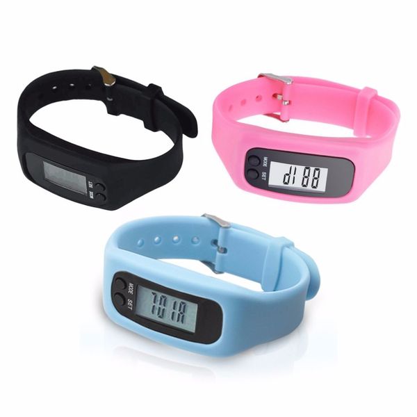 

lcd smart wrist watch bracelet pedometer sports monitor running exercising step counter fitness silicone wristband smartband