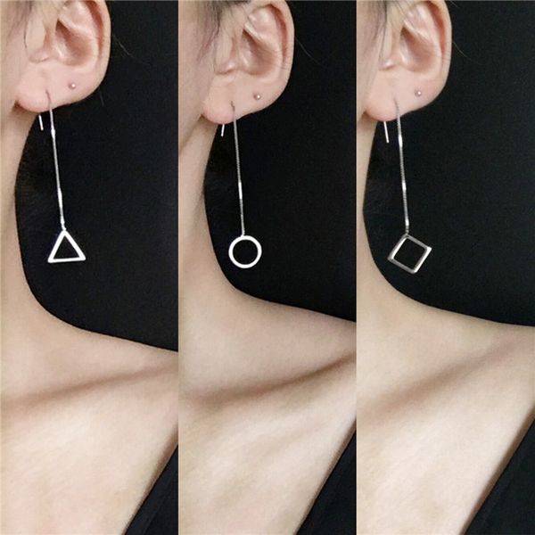 s925 silver long drop earrings jewelry simple geometric shape earring classic fashion women girls child gift, Golden;silver
s925 silver long drop earrings jewelry simple geometric shape earring classic fashion women girls child gift, Golden;silver
