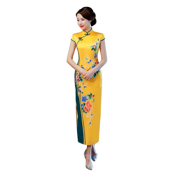 yellow women vintage slim qipao satin floral mandarin collar cheongsam high split oversized chinese dresses vestidos 3xl, Red
yellow women vintage slim qipao satin floral mandarin collar cheongsam high split oversized chinese dresses vestidos 3xl, Red