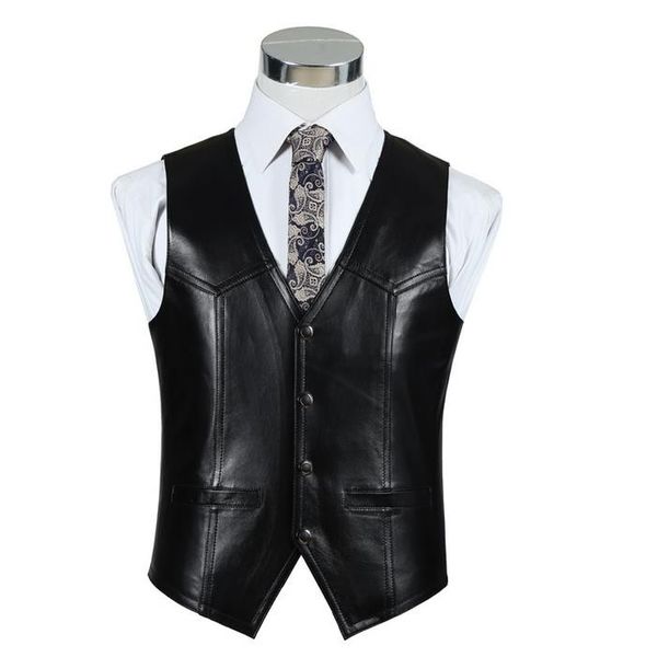 bonjean mens slim fit genuine leather vest casual business suit sheepskin leather waistcoat drop shipping, Black;white
bonjean mens slim fit genuine leather vest casual business suit sheepskin leather waistcoat drop shipping, Black;white
