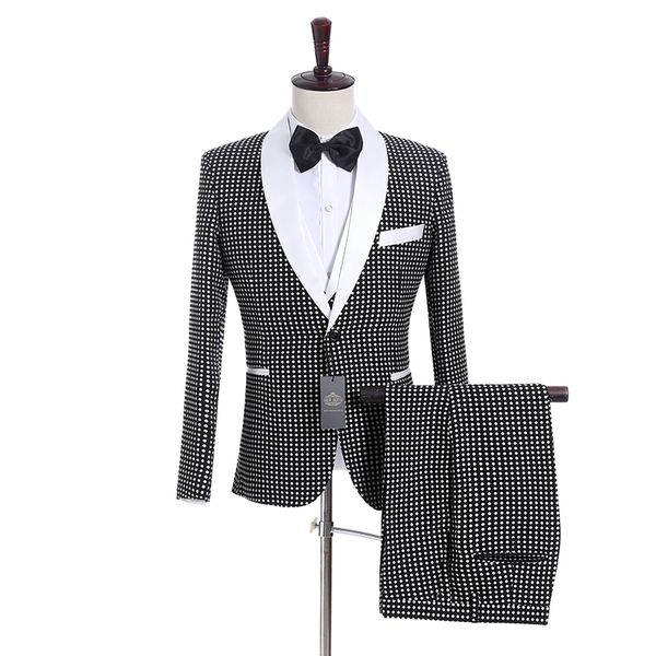 new groomsmen black with dot groom tuxedos shawl white lapel men suits side vent wedding/prom man blazer ( jacket+pants+vest+tie ) k938, Black;gray
new groomsmen black with dot groom tuxedos shawl white lapel men suits side vent wedding/prom man blazer ( jacket+pants+vest+tie ) k938, Black;gray