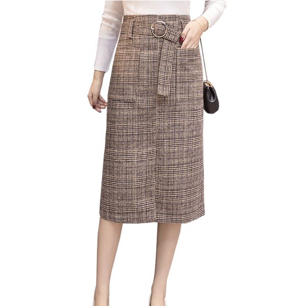 long woolen warm plaid skirts womens 2018 spring autumn high waist plus size elegant office work skirt woolen saia jupe faldas, Black
long woolen warm plaid skirts womens 2018 spring autumn high waist plus size elegant office work skirt woolen saia jupe faldas, Black