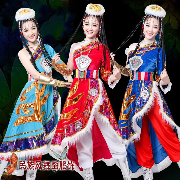 new tibetan costumes tibetan dance costumes minority women's square dance costume stage wear, Black;red
new tibetan costumes tibetan dance costumes minority women's square dance costume stage wear, Black;red