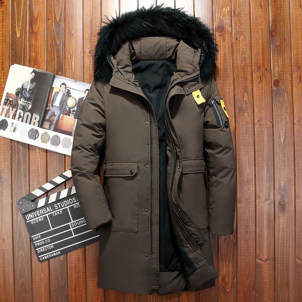 2018 men winter jacket white duck down coats mens duck feather parka fur collar hooded brown male jackets ing, Black
2018 men winter jacket white duck down coats mens duck feather parka fur collar hooded brown male jackets ing, Black
