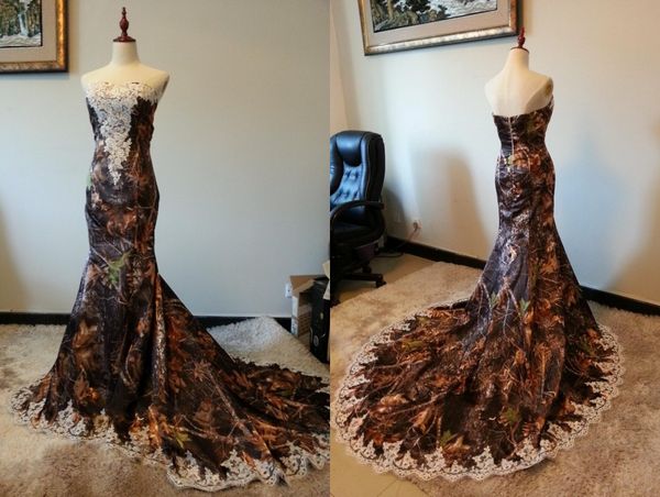 fashion camo wedding dress mermaid 2018 with ivory lace applique court train designer sweetheart zipper back bridal gowns for women, White
fashion camo wedding dress mermaid 2018 with ivory lace applique court train designer sweetheart zipper back bridal gowns for women, White