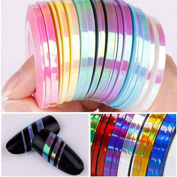 3pcs nail striping tape line sticker holographic mermaid candy color adhesive decal diy 3d nail art manicure decoration, Black
3pcs nail striping tape line sticker holographic mermaid candy color adhesive decal diy 3d nail art manicure decoration, Black