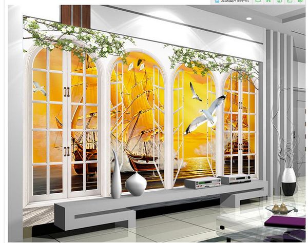 european-style window outside the sea with a smooth background wall painting 3d murals wallpaper for living room
european-style window outside the sea with a smooth background wall painting 3d murals wallpaper for living room