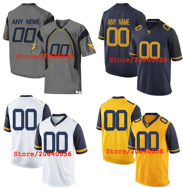 custom west virginia mountaineers college jersey mens women youth personalized any number of any name white blue stitched football jerseys, Black;red 
custom west virginia mountaineers college jersey mens women youth personalized any number of any name white blue stitched football jerseys, Black;red